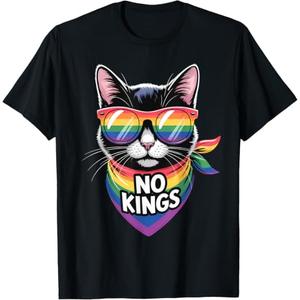 No Kings Pride Cat T-Shirt, XL
