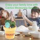 Stocking Stuffers for Women Christmas Gifts for Mom Housewarming Gift New Home Mothers Day Gifts Ceramic Cactus Measuring Cups and Spoons Set Organizer Cute 4 Size Measuring Spoons Set for Kitchen
