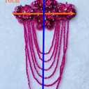 Handmade 3D Three-Dimensional Flower Rhinestones Applique Sewing Crystal Fringe Beads Sequins Patches Accessory for Wedding Dresses DIY Decorative 6X10inches 1PCS/Bag (Silver)