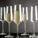 12 Pieces Champagne Glasses, 8.5 OZ Elegant Champagne Flute with Long Stem, Perfect for Wine Tasting, Weddings, Parties, House Warming, Clear, 8.9 inches tall with a 2.02 inch diameter