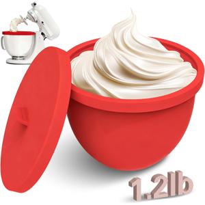 Thickened & Upgraded Silicone Liners for Kitchen Tilt-Head 5 Qt Mixers, Mixing Bowl Insert with Lids Compatible with Tilt-Head & Bowl-Lift Stand Mixers,Eliminate Replacement Bowl Needs(red)