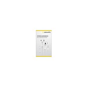Acoustix - Stereo Earbuds w/In-Line Microphone & Remote- White On White