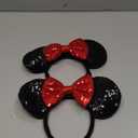 FANYITY Mouse Ears Headbands Sequin Hair Band for Girls Women Boys Party, 2 Pieces (RED)