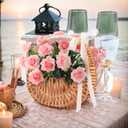 2 PCS Wicker Rattan Flower Baskets Small Half Moon Wicker Basket with Handle and Ribbons Wedding Flower Girl Straw Basket Willow Woven Storage for Wedding Party Decor(Brown) (2)