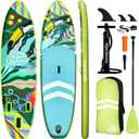 Inflatable Stand Up Paddle Board 10'6", Lightweight & Stable with 3-Fin Maneuverability, Complete Paddleboard Accessories for Adults & Youth, Ideal Outdoor Gift