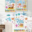 Outus 105 Pieces Under The Sea Bulletin Board Decorations Set Summer Ocean Bulletin Board Decorations Sea Animals Cutouts for Classroom School Chalkboard Church Wall Sunday Decor