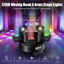 Moving Head DJ Lights with Kaleidoscope Beam Effects,540 DMX Lighting & 180 6 Arms Rotation,Luces DJ Profesional with Remote Supports Starlight,Sound Activated for Party Club Wedding Bar