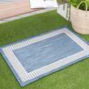 Water & Fade Resistant Indoor Outdoor Rug 2x3 for Patio, Deck, Front Door Porch, Entry | Small Outside Area Rugs for Patios | 2' x 3' Blue