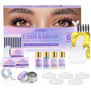 Lash Lift Kit - Eyelash Perm Kit - Eyebrow Lamination Kit, 2 in 1 Professional Eyelash Curling Lash Extension & Eyebrow Lift Kit, Eyelash Lift Kit Easy to Use for Salon & DIY Home Use, Lasts 6-8 Weeks (Purple)