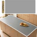 78.7"x23.6"(200cmx60cm) Large Silicone Mat for Kitchen Counter, Heat Resistant Non-Slip Countertop Protector, Waterproof Silicone Craft Mat for Kitchen Island, Light Gray