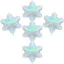 5 Pcs Christmas Snowflake Balloons Iridescent Snowflakes Balloons for Christmas New Year Winter Ice Snow Themed Birthday Wedding Party Decorations