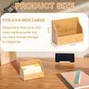 2 Pack Wood Index Card Holder 4x6 Inch Index Card Box Notecard Box Business Cards Organizer Post Cards Case Display Stand for Business Desk Office Home School Holds 300 Sheets