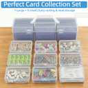 Trading Card Storage Box with 9 Individual Card Cases, Large Capacity Card Game Organizer for Top Loaders, MTG, Pokemon, Board Game & Playing Cards, Clear Plastic Card Storage Case with Insert Boxes