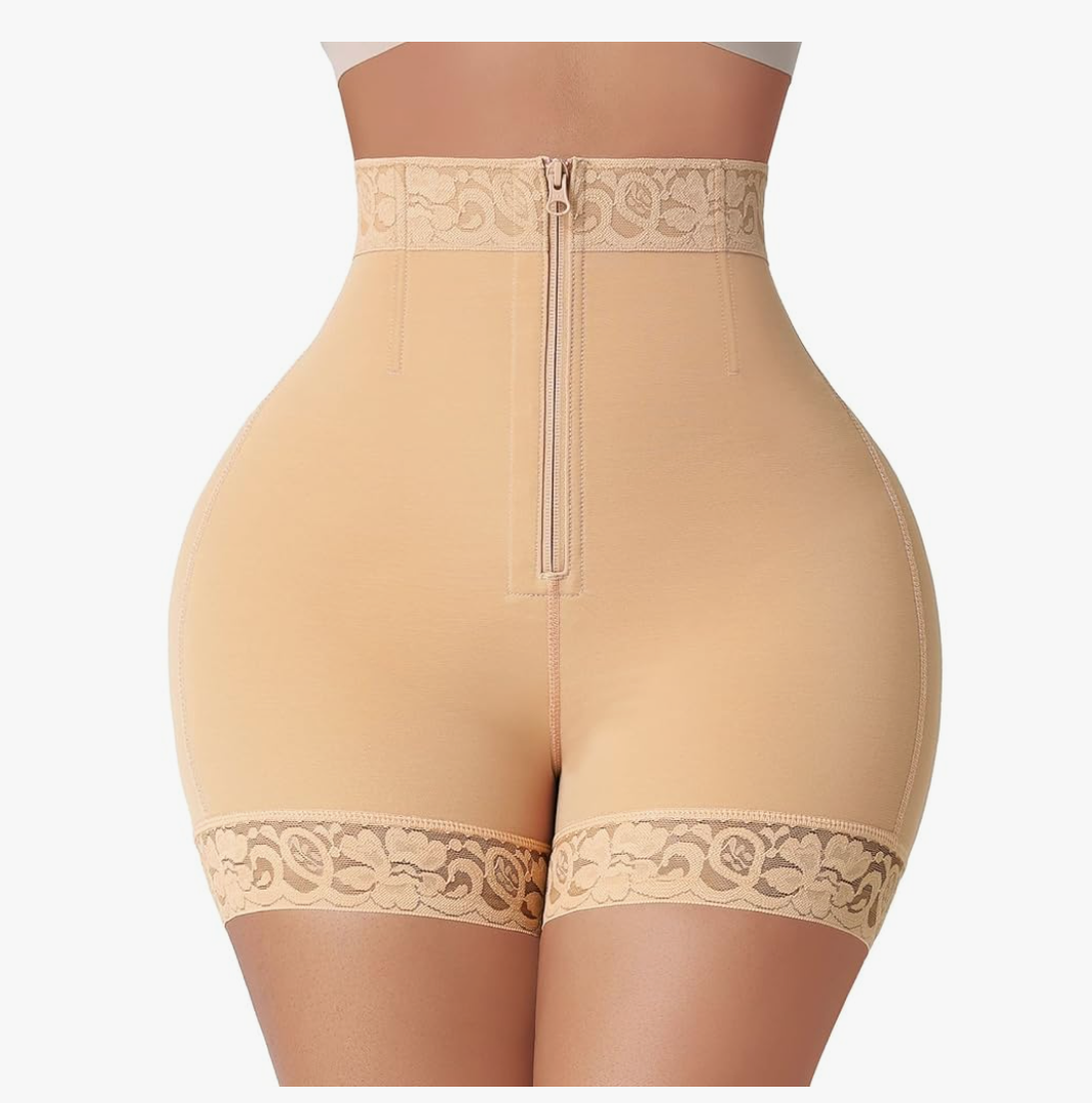 FeelinGirl Body Shaper for Women Butt Lifting Shapewear Tummy Control Panties with Hook Zipper Closure S