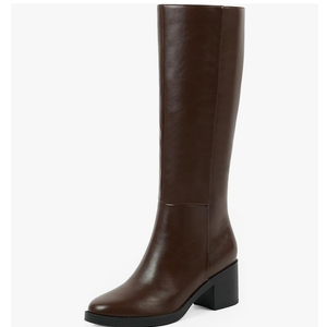 Knee High Boots for Women 2.56" Chunky Heel Round Toe Side Zipper Fall Winter Dress Tall Boots for Women, Size 6