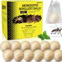 Mosquito Repellent Balls 12 PCS, Outdoor, Indoor, Travel Size | 30-Day Protection, Non-Toxic & Plant-Based | Safe for Kids, Pets | Patio, Camping, Yard Defense