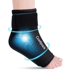 Comfpack Ankle Ice Pack Wrap for Swelling, Reusable Foot Ice Pack Wrap for Injuries, Ice Sock for Plantar Fasciitis Relief, Achilles Tendonitis, Sprain, Surgery, Heel Pain