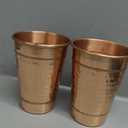 Hammered Pure Copper Water Drinking Glasses Set of 2 Large 13 Oz Drinking Cups Copper Ayurvedic Health Benefits Tumblers Beautiful Handcrafted Design Cup Best Gift