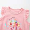 Akyzic Toddler Girls Summer Outfit Short Sleeve Jellyfish Embroidered Cotton Top and Shorts Clothing Set 7T/2079 (Pink)