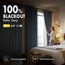 MIULEE Pinch Pleated 100% Blackout Curtains 96 Inch Long 4 Panel Set for Bedroom Thick Linen Memory Trained Pleat Living Room Darkening Back Tab Double Layer Thermal Insulated Drapes, Chambray Blue, 40"W x 96"L