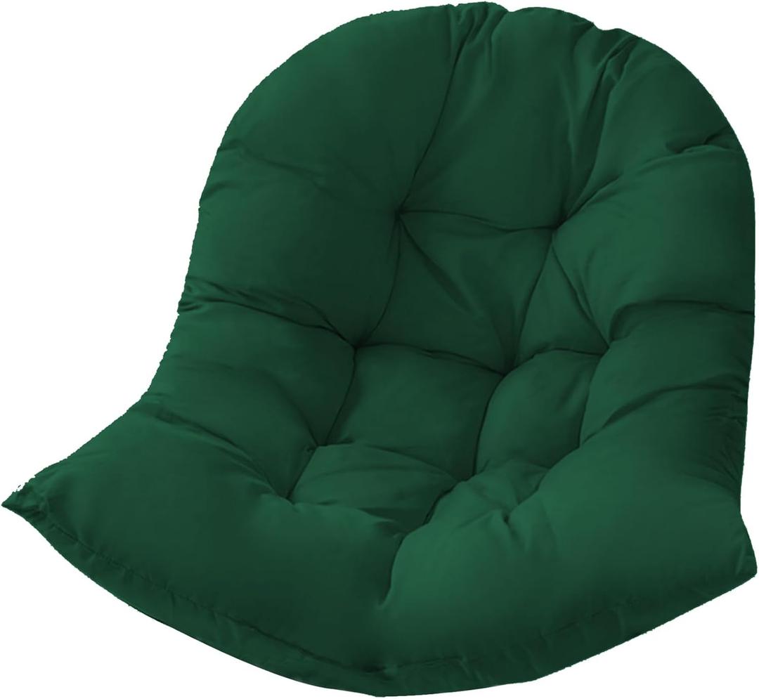 Hammock Swing Chair Cushion, Hanging Basket Seat Cushion Pillow, Soft Hanging Egg Chair Back Cushions Pads, for Indoor and Outdoor Garden Offices (80x110cm/31.5x43.31in, Dark Green)