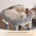 Heybly Heavy Duty Cat Tree, Tower for Indoor Cats Large Adult, Tall Cat Condo House with Extra-Large Baseboard, Multi-Level Plush Furniture with Scratching Posts, Hammock,Toy Balls,Light Gray HCT026W