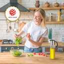 Vucchini Large Olive Oil Dispenser Bottle 17 oz - Auto Flip Condiment Container - Leakproof Vinegar Dispenser Glass Cruet Stainless Steel