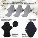 wegreeco 6 Pcs Reusable Menstrual Pads, Ultra Absorbent Cloth Pads for Heavy Flow, Sanitary for Teens, Women, Nonslip, Grey Inner, Black Outer, Medium