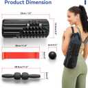 5 in 1 Foam Roller Set - Foam Roller for Legs, Muscle Roller Stick, Massage Ball, Resistance Band for Physical Therapy & Deep Tissue Muscle Massage (Black)