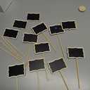 20PCS Wood Mini Chalkboard Sign and Replacement Stickers, Food Labels for Party Buffet,Blackboard for Message Board Signs,Weddings Place Cards, Birthday Party