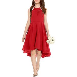 Galawaqe Fancy Kids Girls Junior Bridesmaid Dresses Girl Sleeveless Backless Crossed Straps Dress Wedding Prom Party Gowns 150