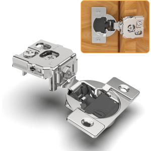 Chibery 10 Pack 1" Overlay 4D Soft Close Concealed Hinges for Face Frame Door, Adjustable Closing Speed, Smooth Slow Self Close Hinges, Satin Nickel, 105 Open Angle Stainless Steel Cabinet Hinges
