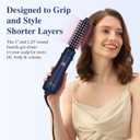 Aima Beauty Blow Dryer Brush Set - 4-in-1 Round Brush Blow Dryer Adds Shine, Smooth, Curl & Volume for Short to Medium Hair, Interchangeable 1 & 1.25 Round Barrel, Ionic Frizz Control, Prussian Blue