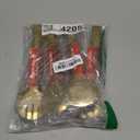 IAXSEE 4 PCS Stainless Steel Serving Utensils, Large Serving Spoons Slotted Spoons, Serving Forks, Serving Tongs, Ice Suger Tongs, Metal Utensils Set Great for Buffet Catering Banquet Party (Gold)