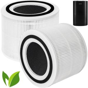 2 Pack Replacement H13 True HEPA Filter Compatible with PuroAir 240 Air Purifier, 3-in-1 Efficiency Activated Carbon Filter