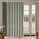 Jilron 100% Blackout Curtains Patio Door Curtain Accordion Door Sliding Door Curtains Extra Wide Blackout Curtains Used for Room Divider (Grey 98" W x 78" L)