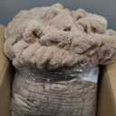 Bedsure Gentlesoft Double-Sided Ruched Faux Fur Throw Blanket for Couch, Cozy Soft Fuzzy Fluffy Faux Rabbit Fur Blanket, Luxury Gifts for Women Thick Warm Plush Room Decor, 50X60 Inch, Light Brown