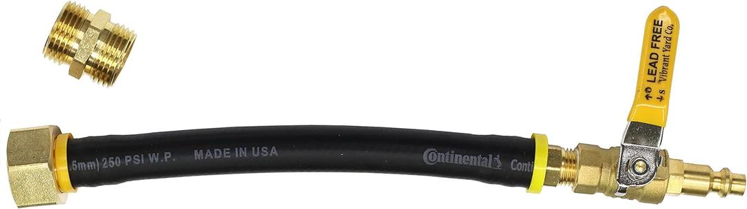 Winterize Sprinkler System, Outdoor Faucet, RV, Camper, and Travel Trailer: Air Compressor Plug To Garden Hose Faucet Blow Out Adapter (Lead-Free Brass) with Male-to-Male Fitting, 10.5" Long Winterize Sprinkler System, Outdoor Faucet, RV, Camper, and Travel Trailer: Air Compressor Plug To Garden Hose Faucet Blow Out Adapter (Lead-Free Brass) with Male-to-Male Fitting, 10.5" Long