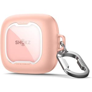 SURITCH for SHOKZ OpenFit Air Case Cover, Magnetic Locking Cases for SHOKZ OpenFit Air Open-Ear Headphones, Protective Bumper Cover with Carabiner & Keyring for OpenFit Air Earbuds (2024), Pink