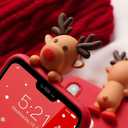 2 x Christmas Case for iPhone 16 Pro Max, Silicone Red Cover with Lovely 3D Deer Doll Patterns Design Shockproof Soft Bumper Cartoon Cute TPU Xmas Present Skin for iPhone 16 Pro Max 6.9", Elk