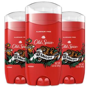 Old Spice Aluminum Free Deodorant for Men with 48 Hour Protection, Bearglove Scent, 3 Oz, Pack Of 3
