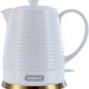 Ceramic Electric Kettle, 1.2L/1000W, Automatic Shut-Off, BPA-Free, Anti-Dry-Burn Design, 360-Degree Rotation, Fast Boiling Electric Tea Kettle (Bright White)