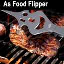4 x BBQ Grill Accessories for Gas Grill Charcoal Grill, 6 in 1 Grill Tools for Outdoor Barbecue Grill, 14 Inch Grill Utensils, Unique Gill Fork, Dad Gifts, Gifts for Men, Dad, Husband