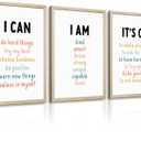 Kids Affirmation Wall Art Positive Canvas Wall Decor Inspirational Quotes Wall Art Motivational Words Pictures Daily Affirmations Poster Nursery Prints for Playroom Children Room 16x24x3 Inch Framed