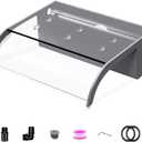 Waterfall Spillway, Clear Acrylic Pool Fountain w/Top Open Lip & Pipe Connector Kits for Outdoor/Indoor Decorative, 11.8'' Pool Water Feature for Garden Patio, Backyard Koi Pond Decor (12 INCH-Curved)