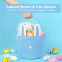 CubesLand Easter Baskets Empty Kids Easter Hunt Basket, Soft Skin-Friendly Baby First Easter Basket Handwoven Easter Bunny Basket Storage Easter Eggs Easter Decor 2-Piece 9.8 x 7.8 x 7.8