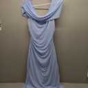 Women's Off The Shoulder Dresses Asymmetrical Ruched Sleeveless Maxi Dress size, Baby Blue, XL