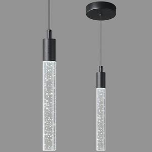 Modern Kitchen Island Pendant Light Dimmable LED Black Finish Mini Crystal Pendant Lighting Bedroom Bedside Table Small Pendant Lights（1-Pack）