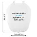 Centoco Eljer Emblem Round Toilet Seat with Square Front, Closed Front with Cover, Residential, Plastic, Made in the USA, EMB201-001, White