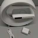 Smart LED Table Lamp, 4-in-1 Wireless Charger, Night Light, Alarm Clock, and Bluetooth Speaker with App Control for Bedroom, Office, and Home Decor (White)